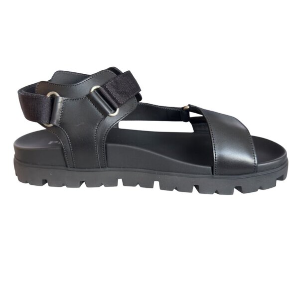 Prada 2x3055 Nastro Black Canvas and Leather Tape Men's Sandal, 10.5 and 11.5 - Picture 2 of 16